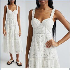 Richillieu Midi Dress in Blue/White